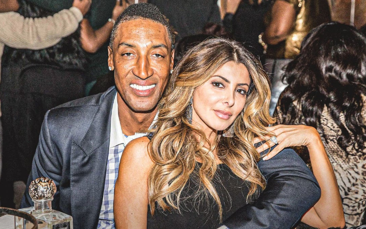 Scottie Pippen and Larsa Younan posing for the photo.
